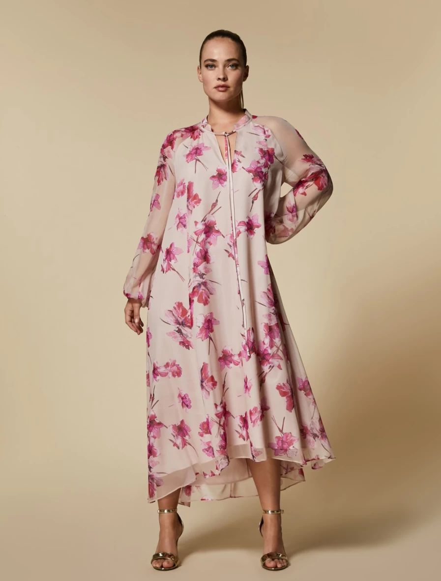 Marina Rinaldi Women's Pink Silk Georgette Dress - Elegant Flowy Style