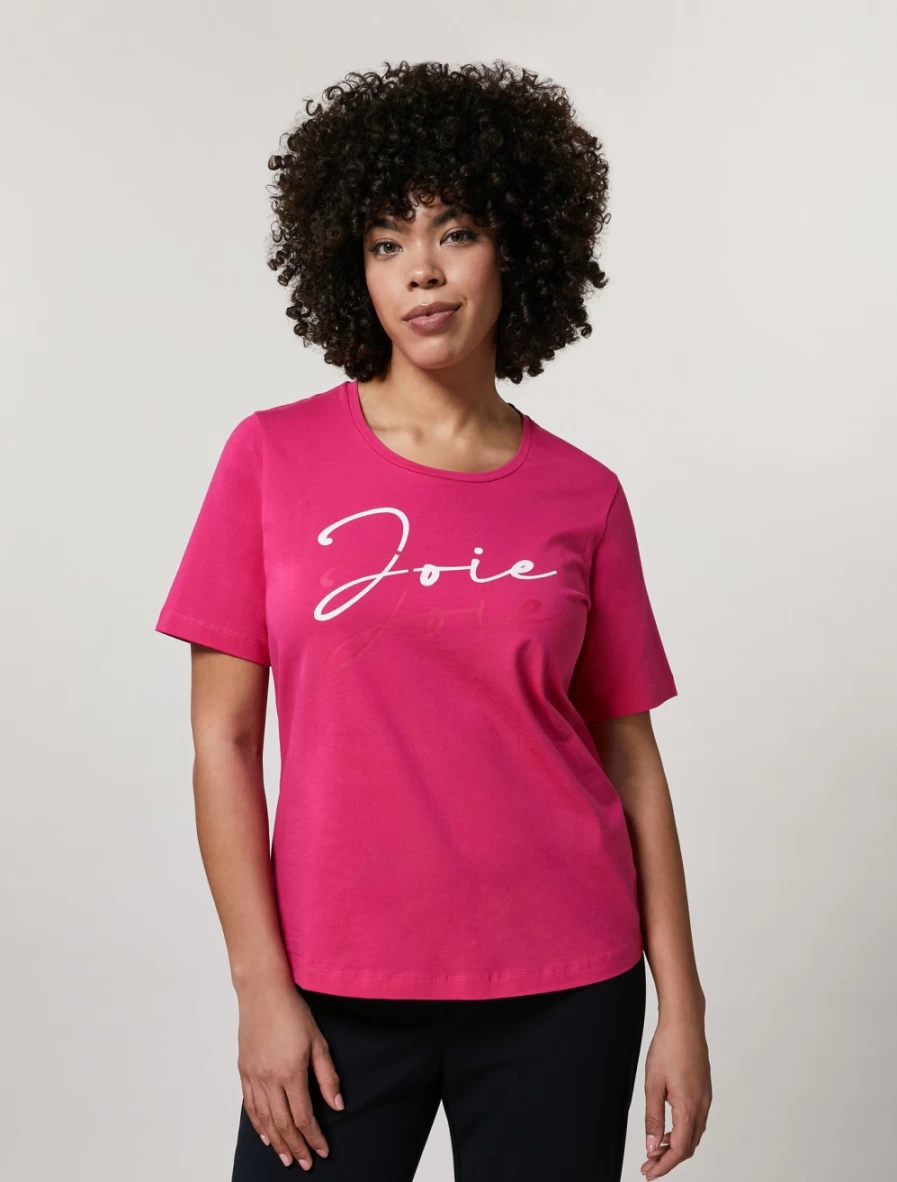 Marina Rinaldi Women's Fuchsia Cotton Jersey T-Shirt - Soft Comfort Fit Top
