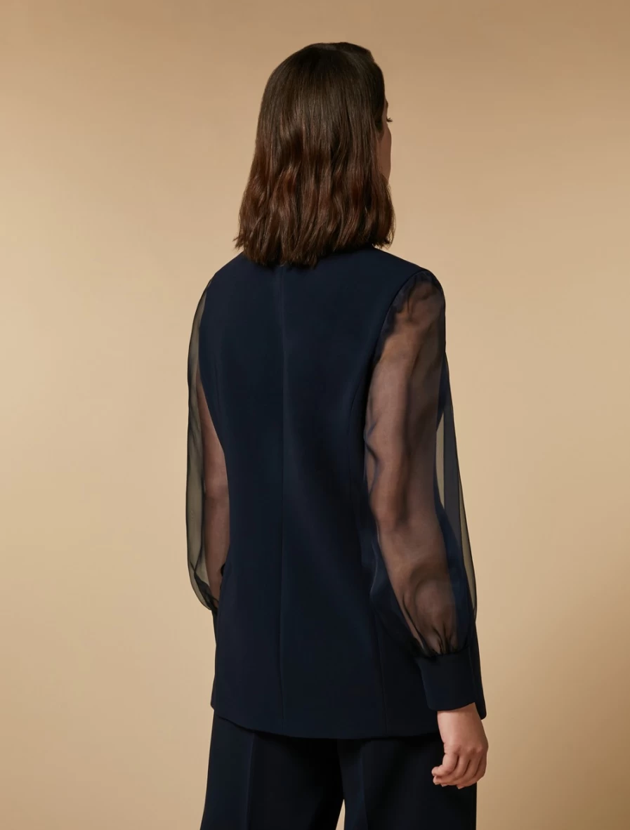 Marina Rinaldi Women's Dark Navy Triacetate Silk Organza Jacket