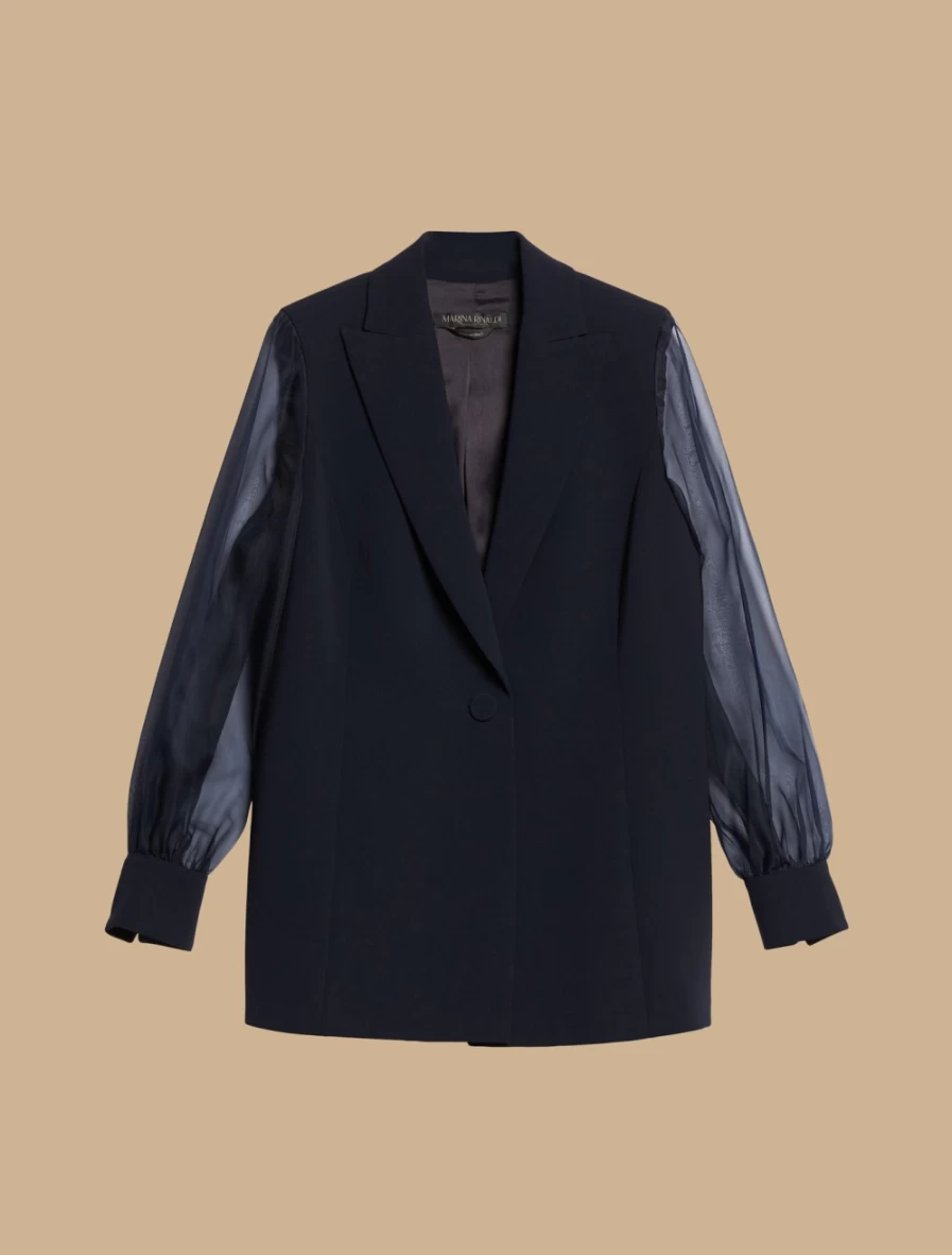 Marina Rinaldi Women's Dark Navy Triacetate Silk Organza Jacket