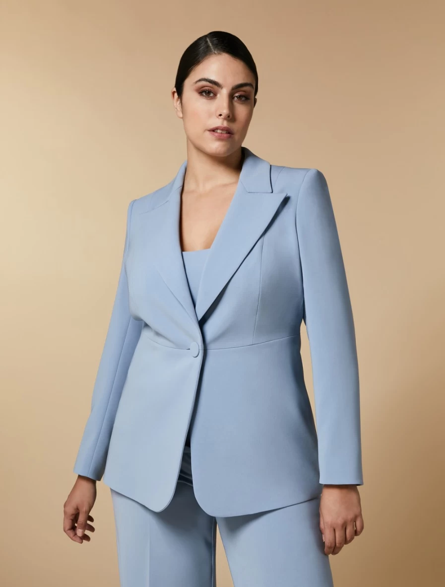 "Marina Rinaldi Women's Ski Blue Triacetate Blazer Jacket"