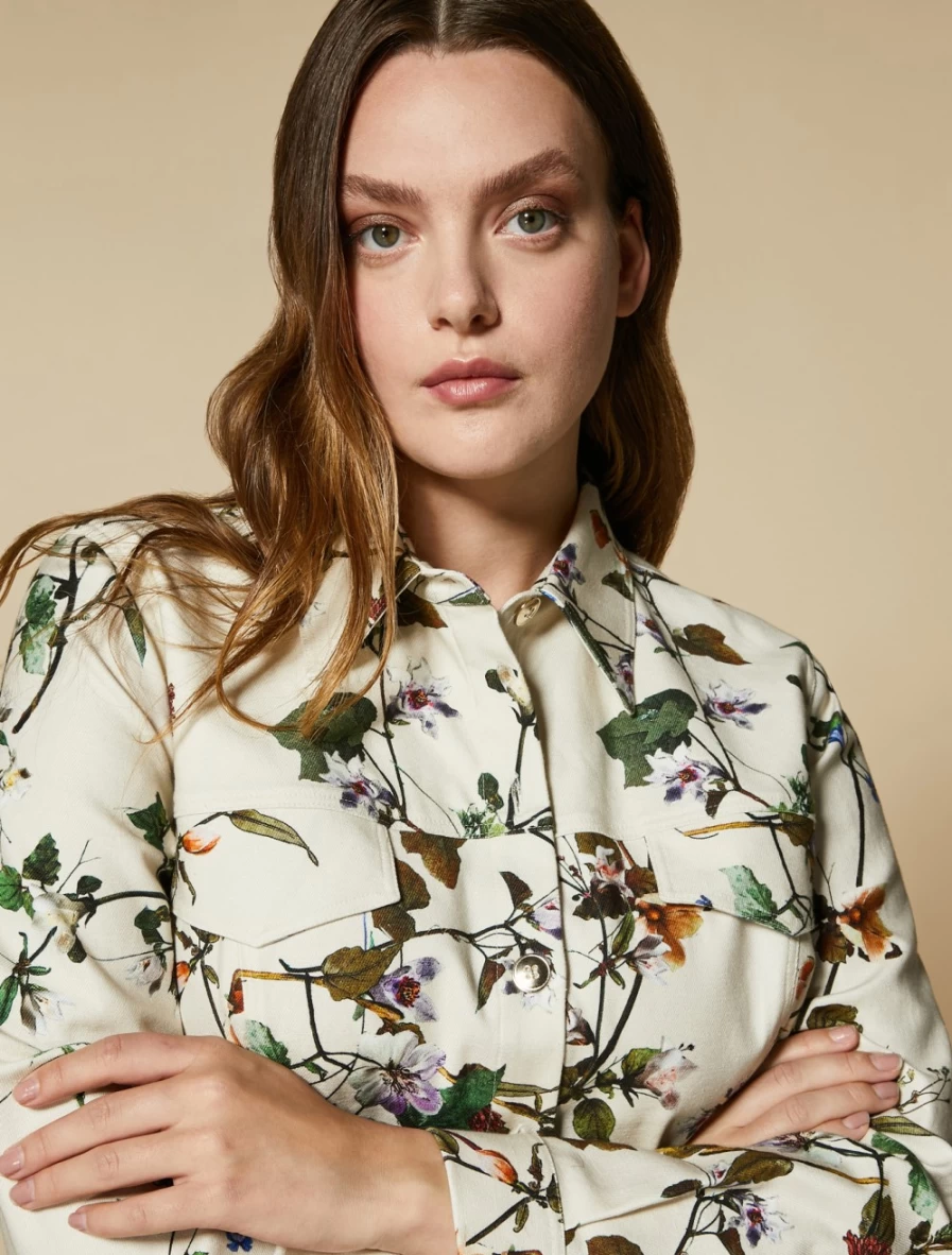Marina Rinaldi Women's Beige Printed Shirt Dress