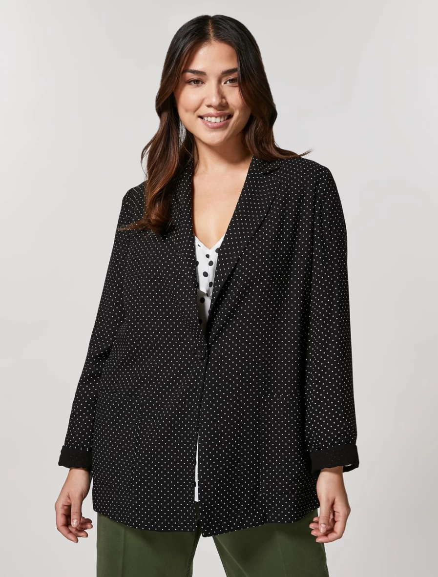 Marina Rinaldi Women's Black Printed Blazer Jacket