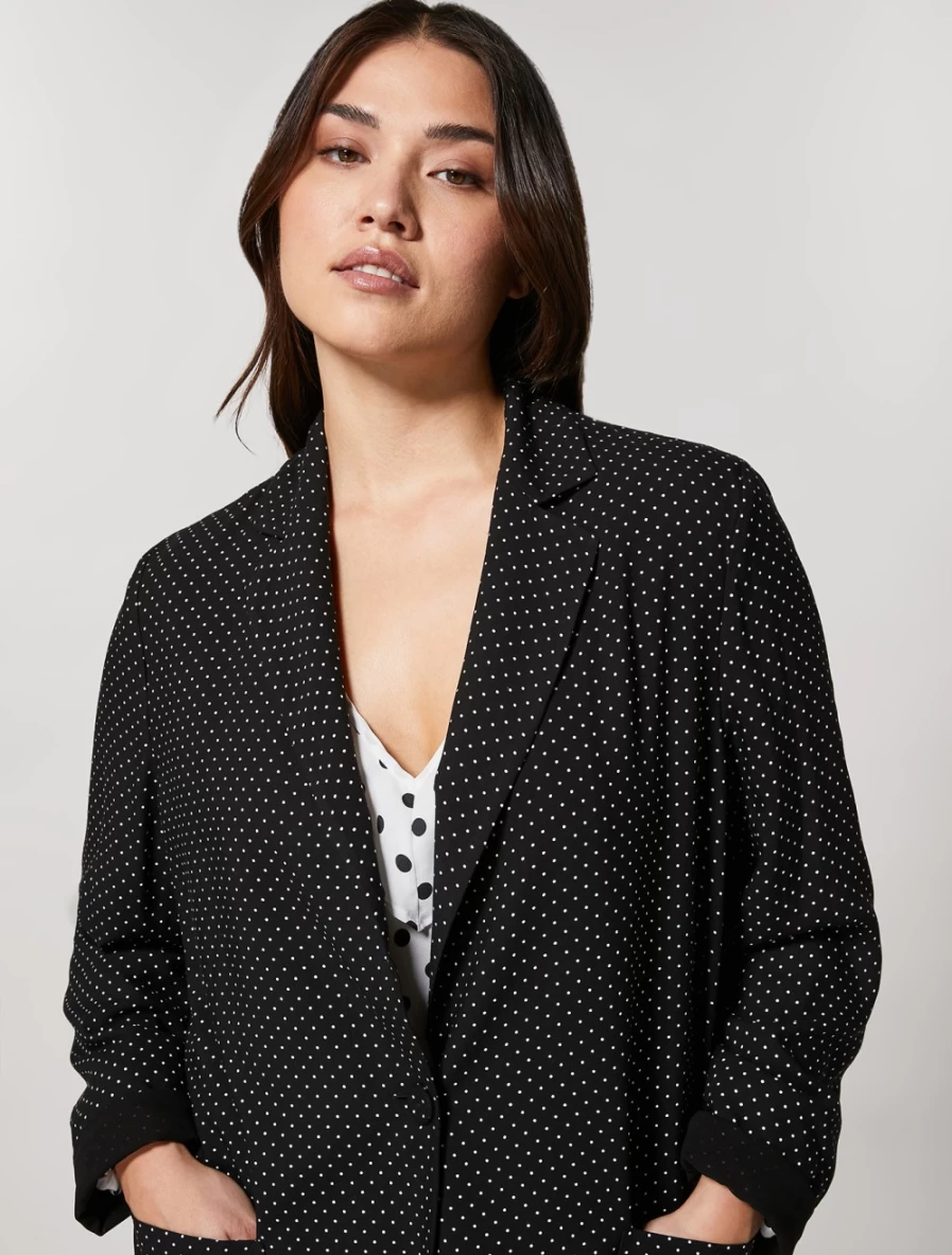 Marina Rinaldi Women's Black Printed Blazer Jacket