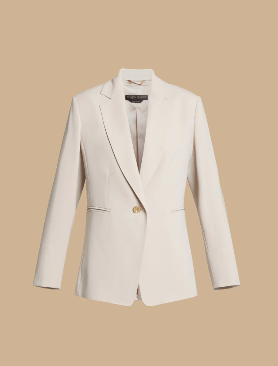 Marina Rinaldi Women's Beige Triacetate Blazer Jacket for Elegant Office Wear