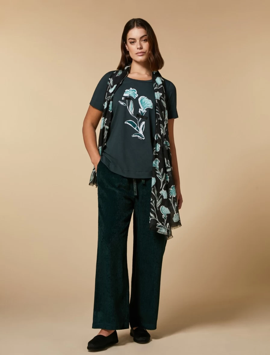 Marina Rinaldi Women's Green Modal Silk Stole - Luxurious Wrap Scarf