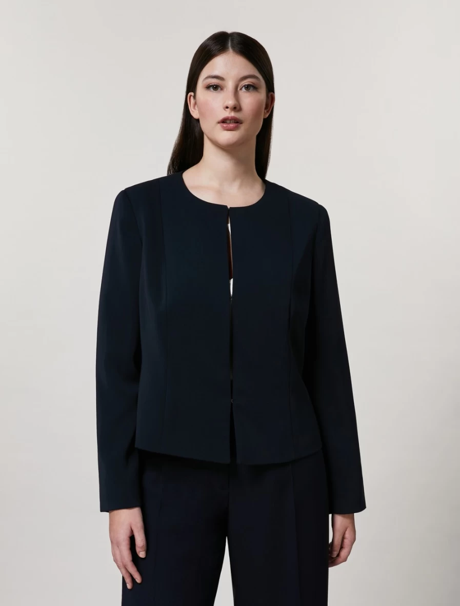 Marina Rinaldi Women's Dark Navy Fluid Stretch Fabric Jacket | Lightweight Comfortable Outerwear