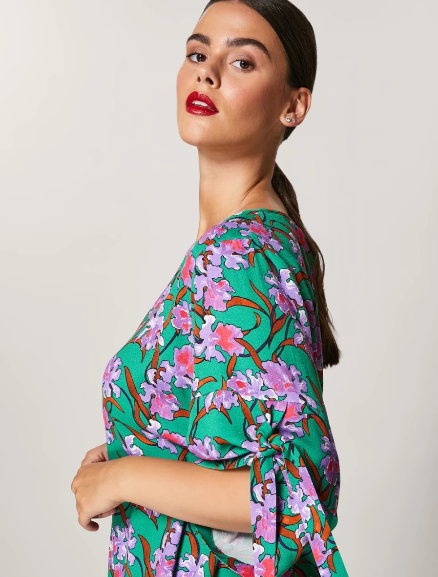 Marina Rinaldi Women's Dark Green Printed Viscose Blouse