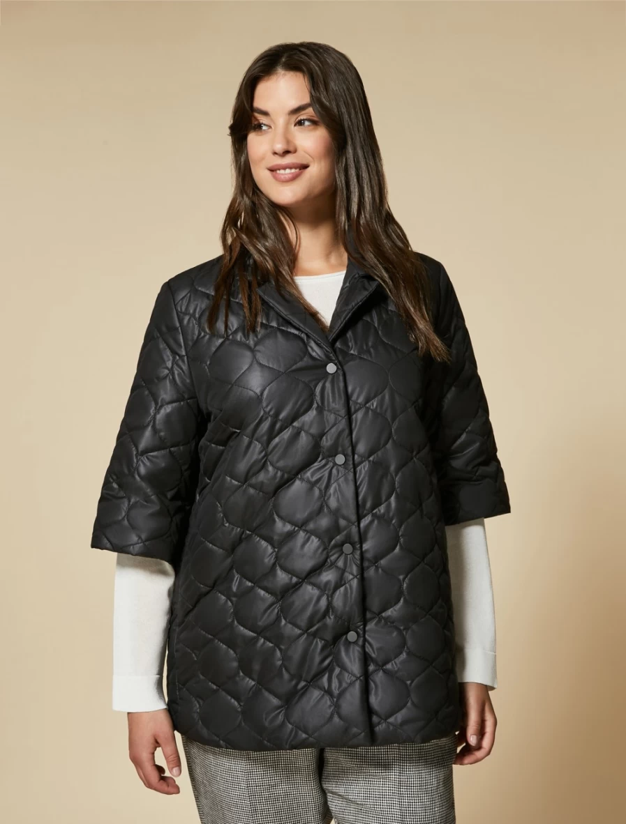 Marina Rinaldi Women's Black Quilted Down Jacket - Warm Winter Coat