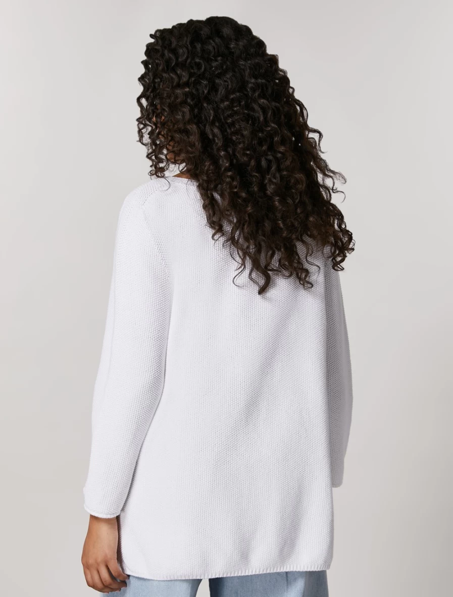 "Marina Rinaldi Women's White Pure Cotton Sweater"