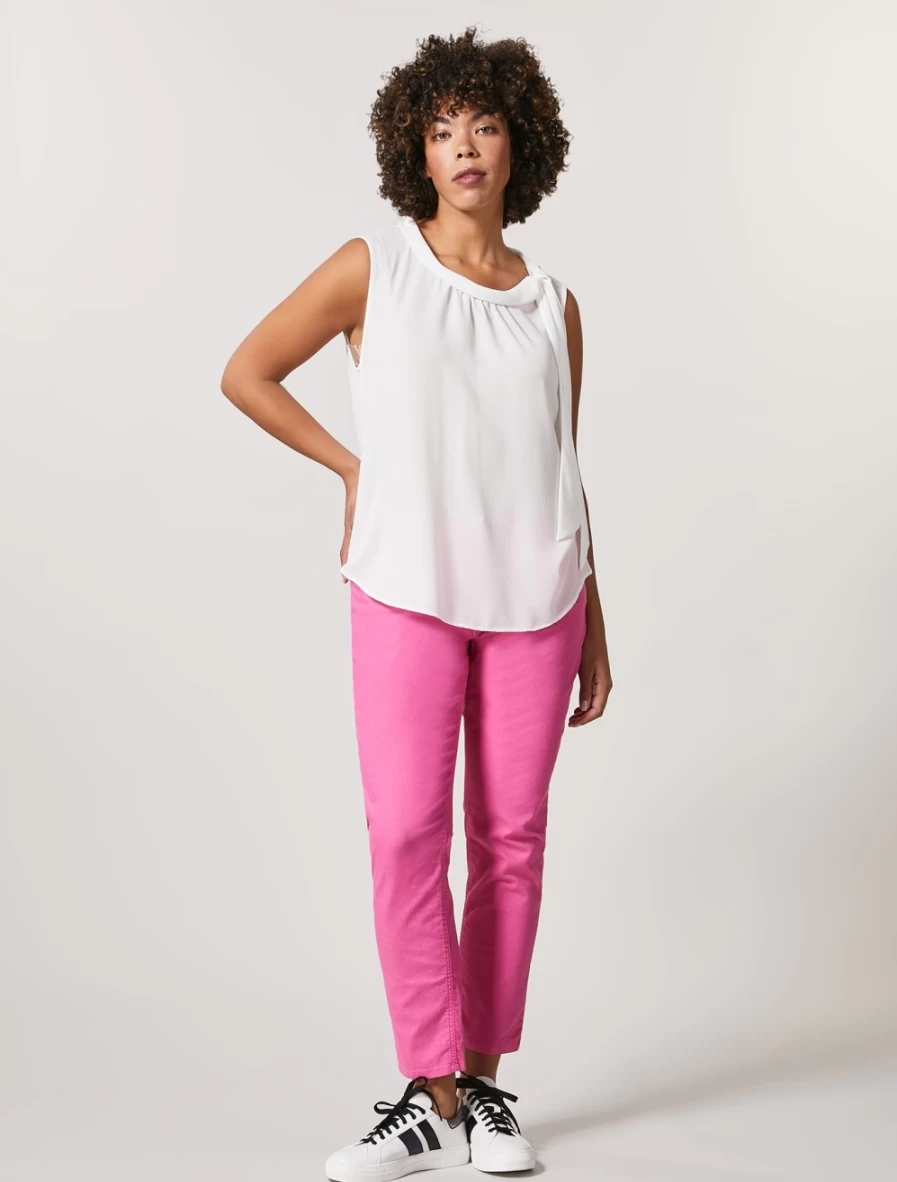 Marina Rinaldi Women's Fuchsia Perfect-Fit Cotton Trousers