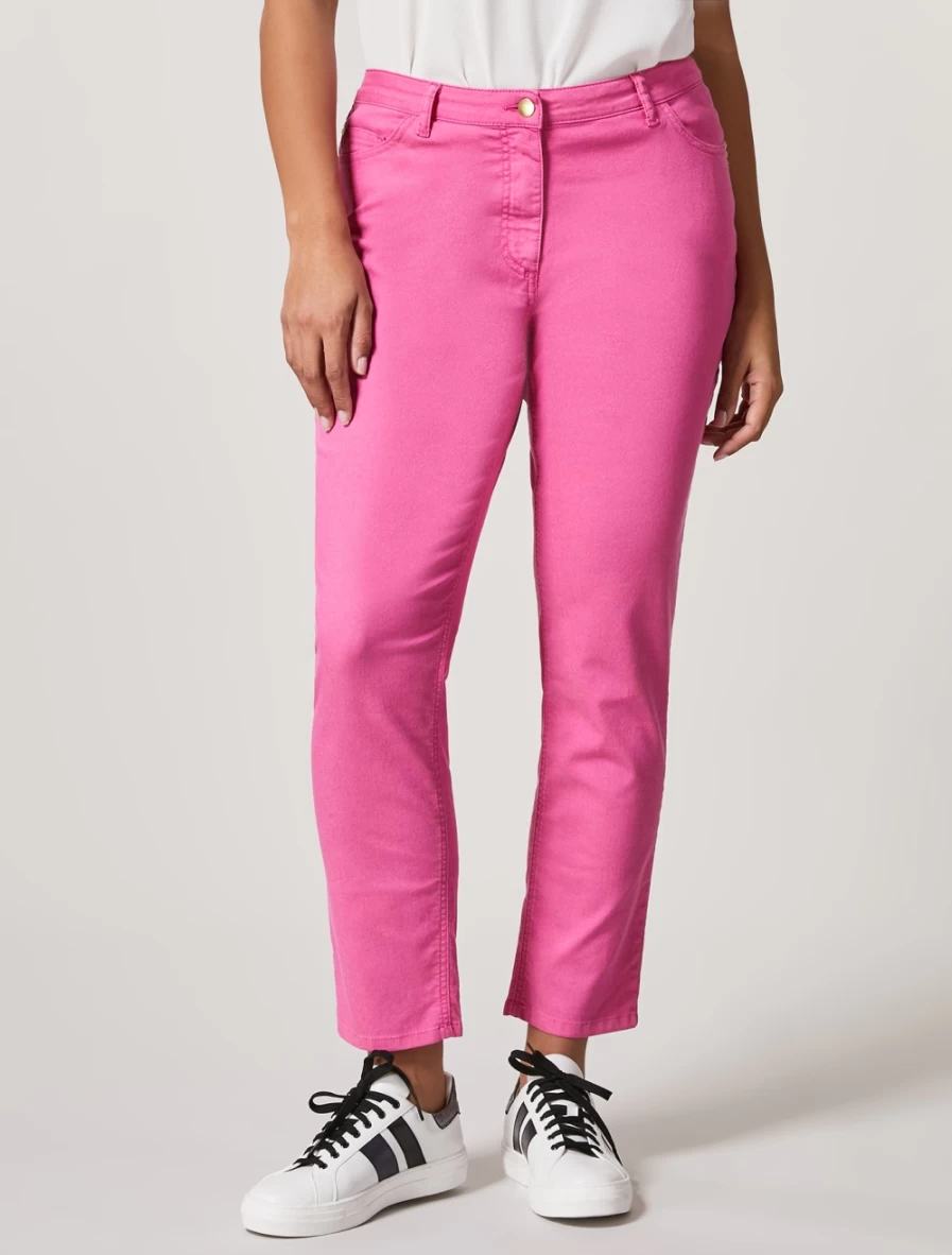 Marina Rinaldi Women's Fuchsia Perfect-Fit Cotton Trousers
