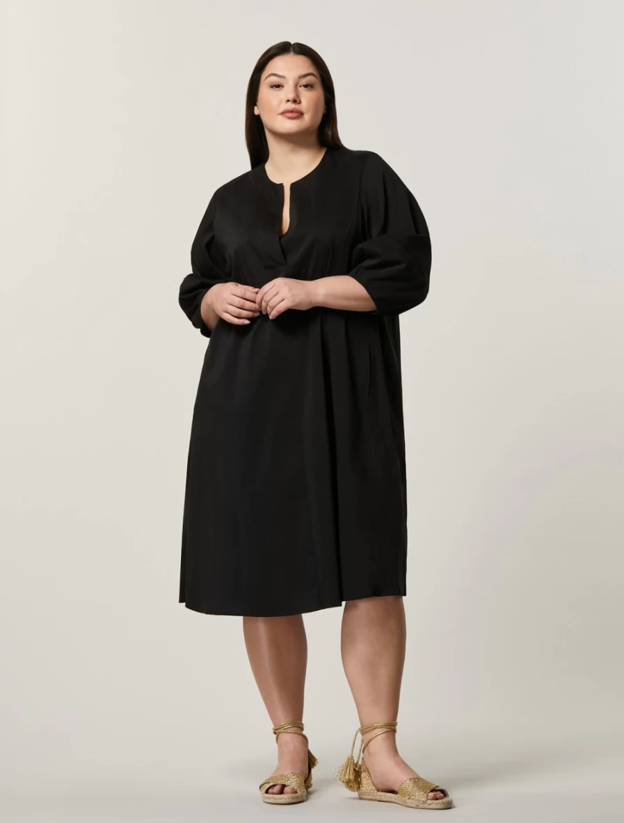 Marina Rinaldi Women's Black Stretch Cotton Nylon Dress