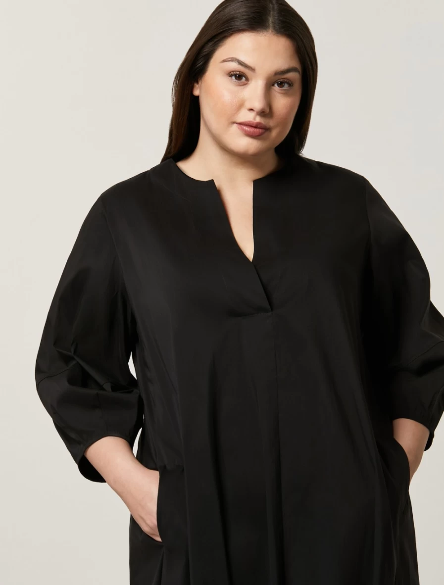Marina Rinaldi Women's Black Stretch Cotton Nylon Dress
