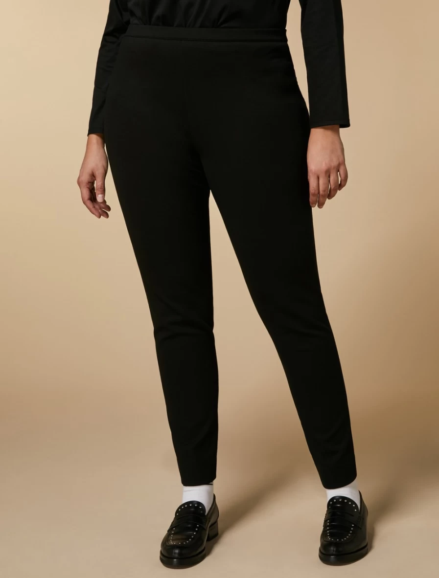 Marina Rinaldi Women's Black Jersey Leggings - High-Quality Stretchy Comfort Pants