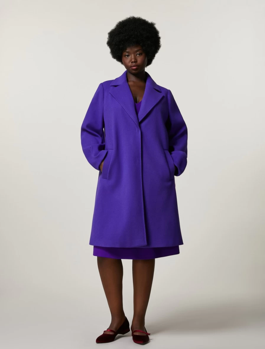 Marina Rinaldi Women's Purple Compact Jersey Coat