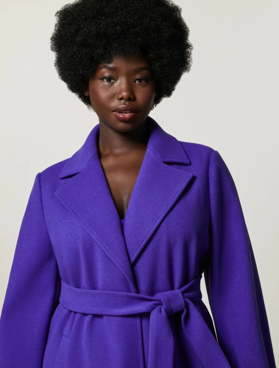 Marina Rinaldi Women's Purple Compact Jersey Coat