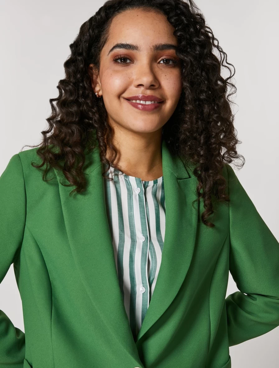 Marina Rinaldi Women's Green Crepe Envers Satin Blazer Jacket