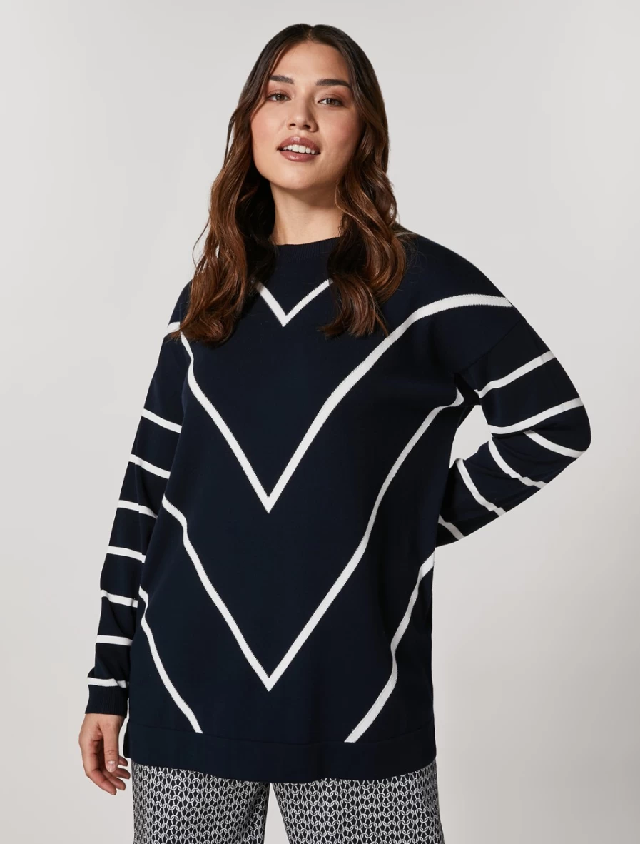 "Marina Rinaldi Women's Dark Navy Stretch Viscose Sweater"