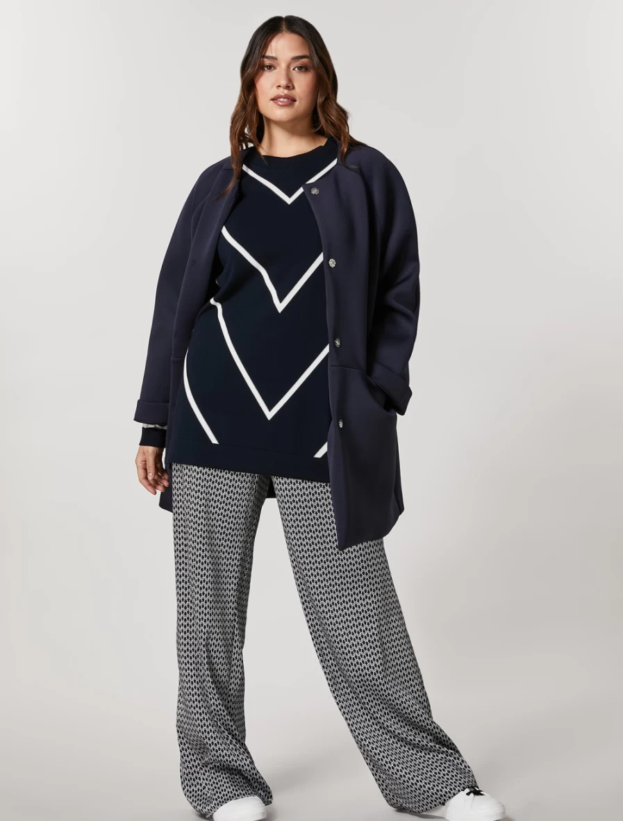"Marina Rinaldi Women's Dark Navy Stretch Viscose Sweater"