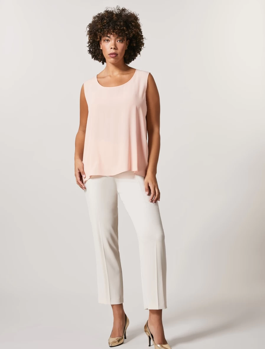 Marina Rinaldi Women's Sand Fluid Stretch Fabric Trousers | Comfortable & Stylish