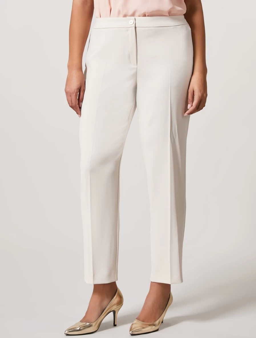 Marina Rinaldi Women's Sand Fluid Stretch Fabric Trousers | Comfortable & Stylish
