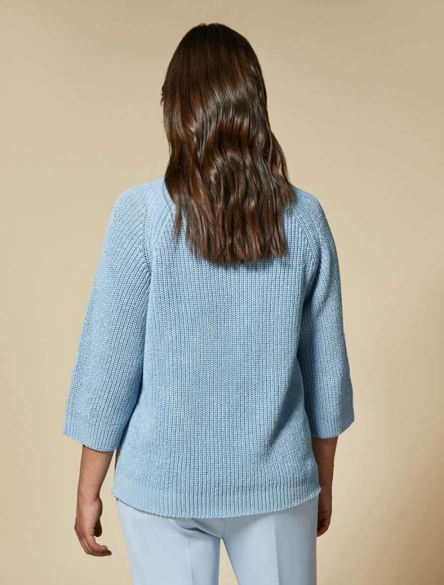 "Marina Rinaldi Women's Ski Blue Cotton Sweater"