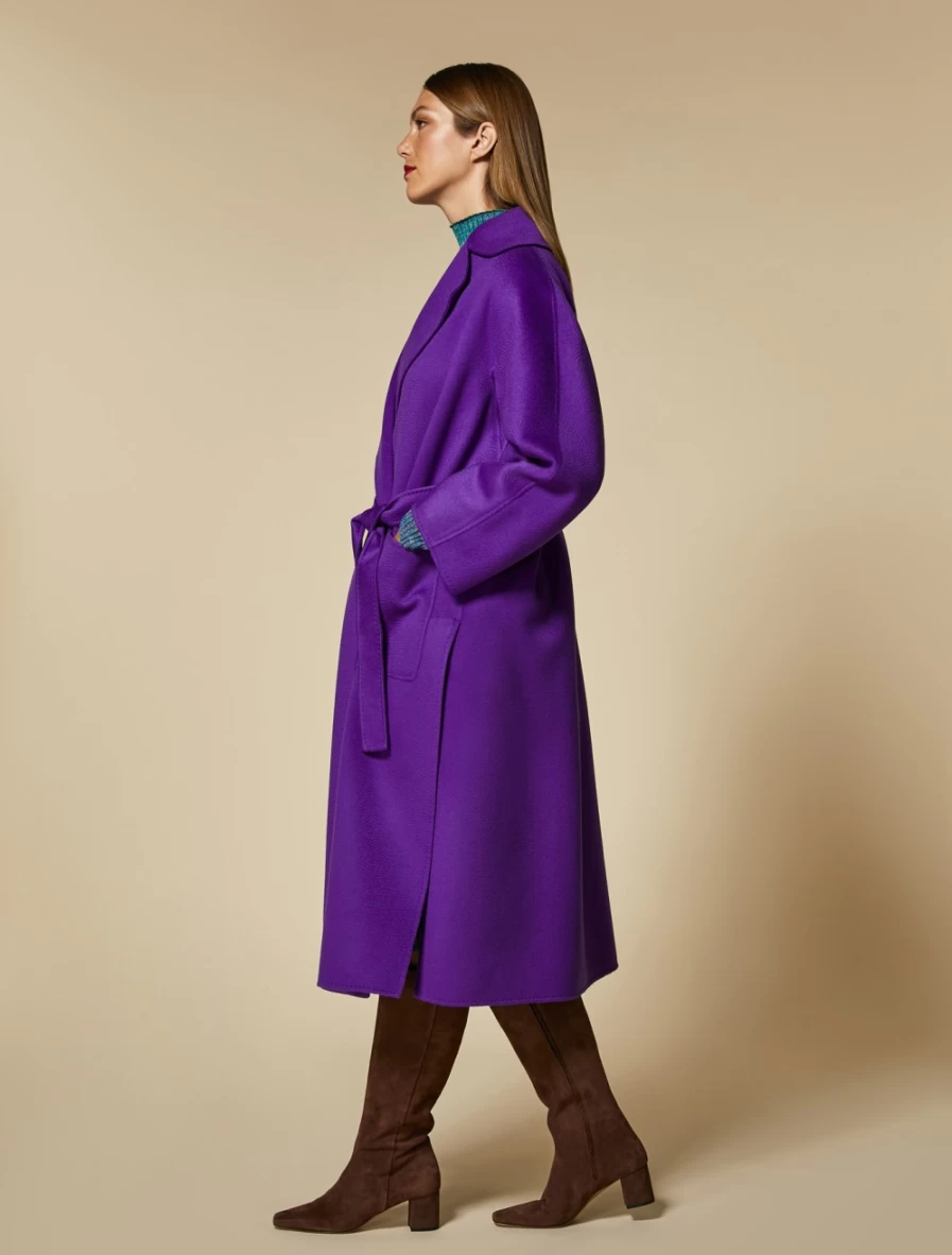 Marina Rinaldi Women's Purple Double-Faced Pure Wool Coat