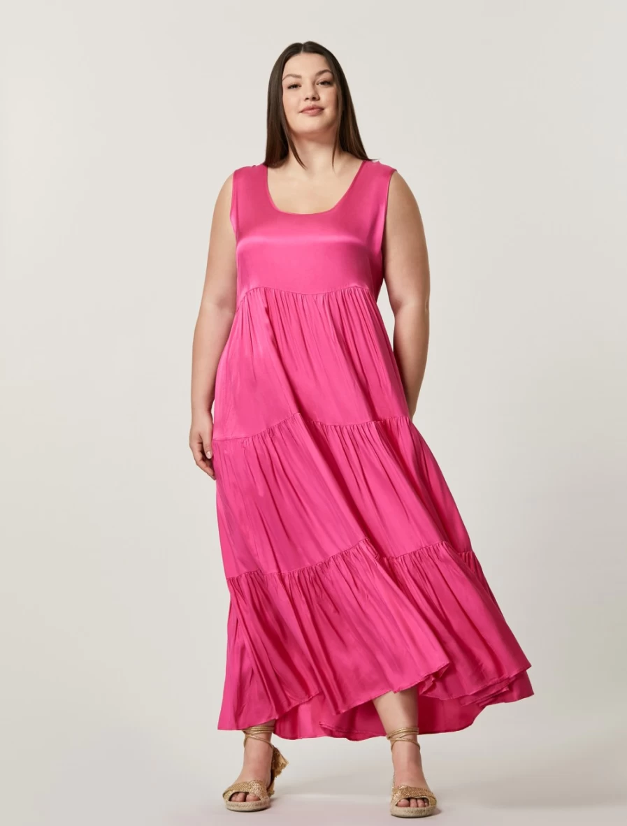 Marina Rinaldi Women's Fuchsia Fluid Viscose Twill Dress
