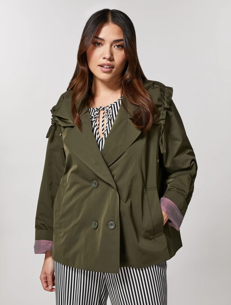 Marina Rinaldi Women's Dark Green Water-Repellent Memory Raincoat for All-Weather Protection