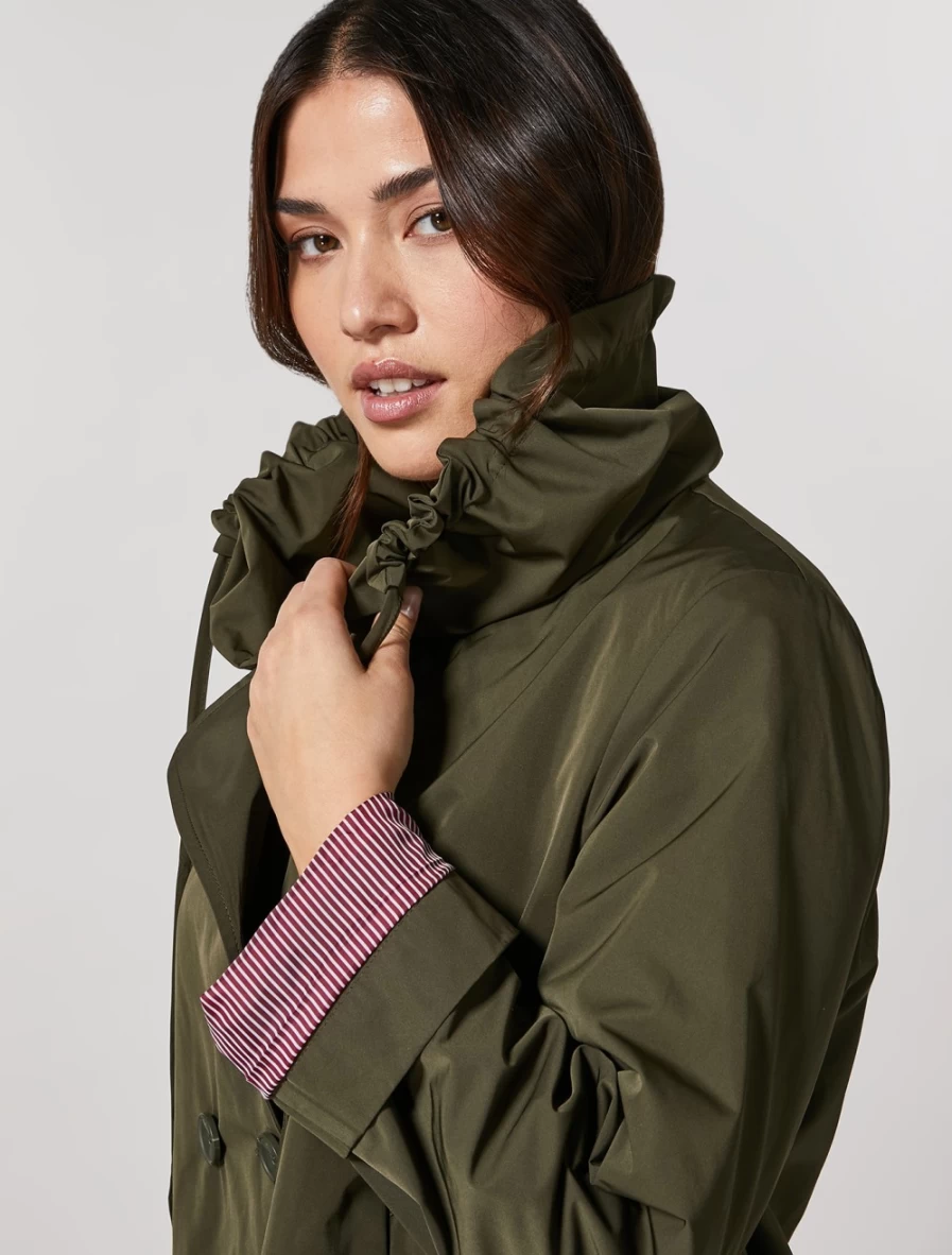 Marina Rinaldi Women's Dark Green Water-Repellent Memory Raincoat for All-Weather Protection
