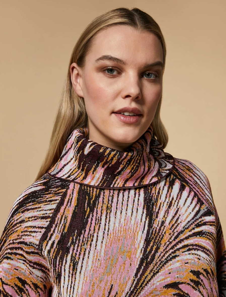 "Marina Rinaldi Women's Red Jacquard Viscose Sweater"