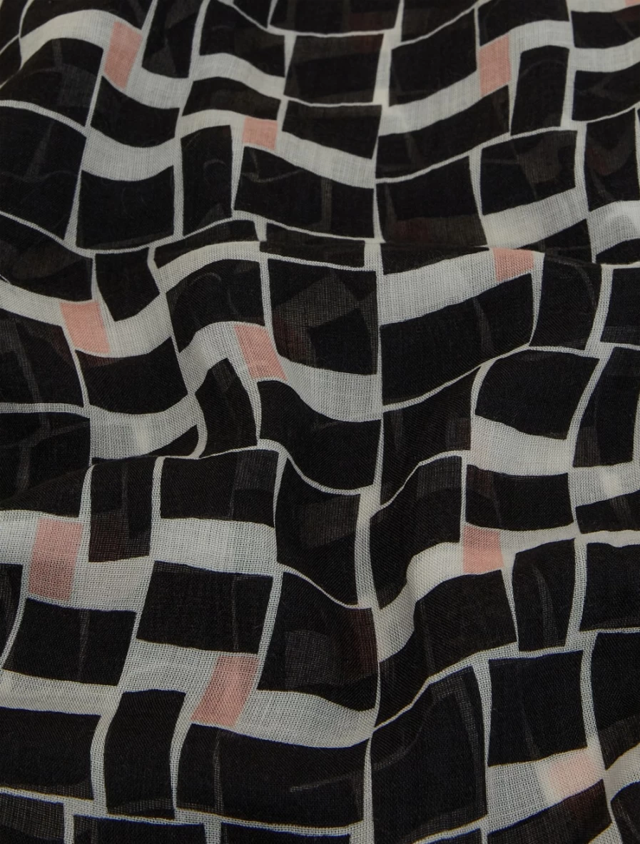 Marina Rinaldi Women's Black Modal Silk Stole Wrap Scarf