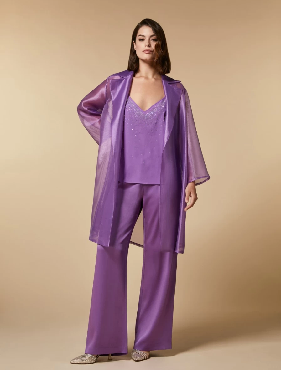 Marina Rinaldi Women's Wisteria Shiny Fabric Trousers