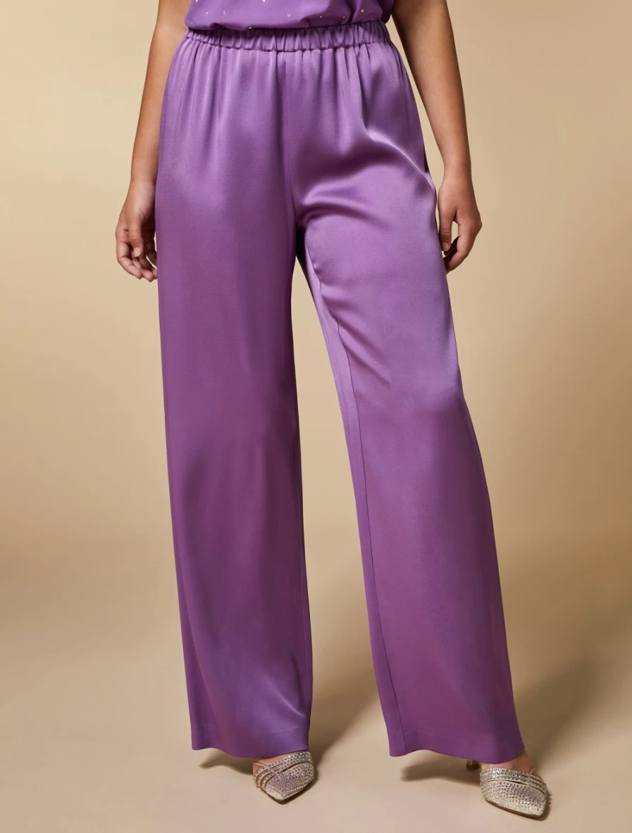 Marina Rinaldi Women's Wisteria Shiny Fabric Trousers