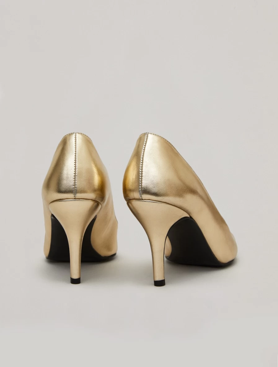 Marina Rinaldi Women's Gold Metallic Court Shoes Elegant Formal Heels