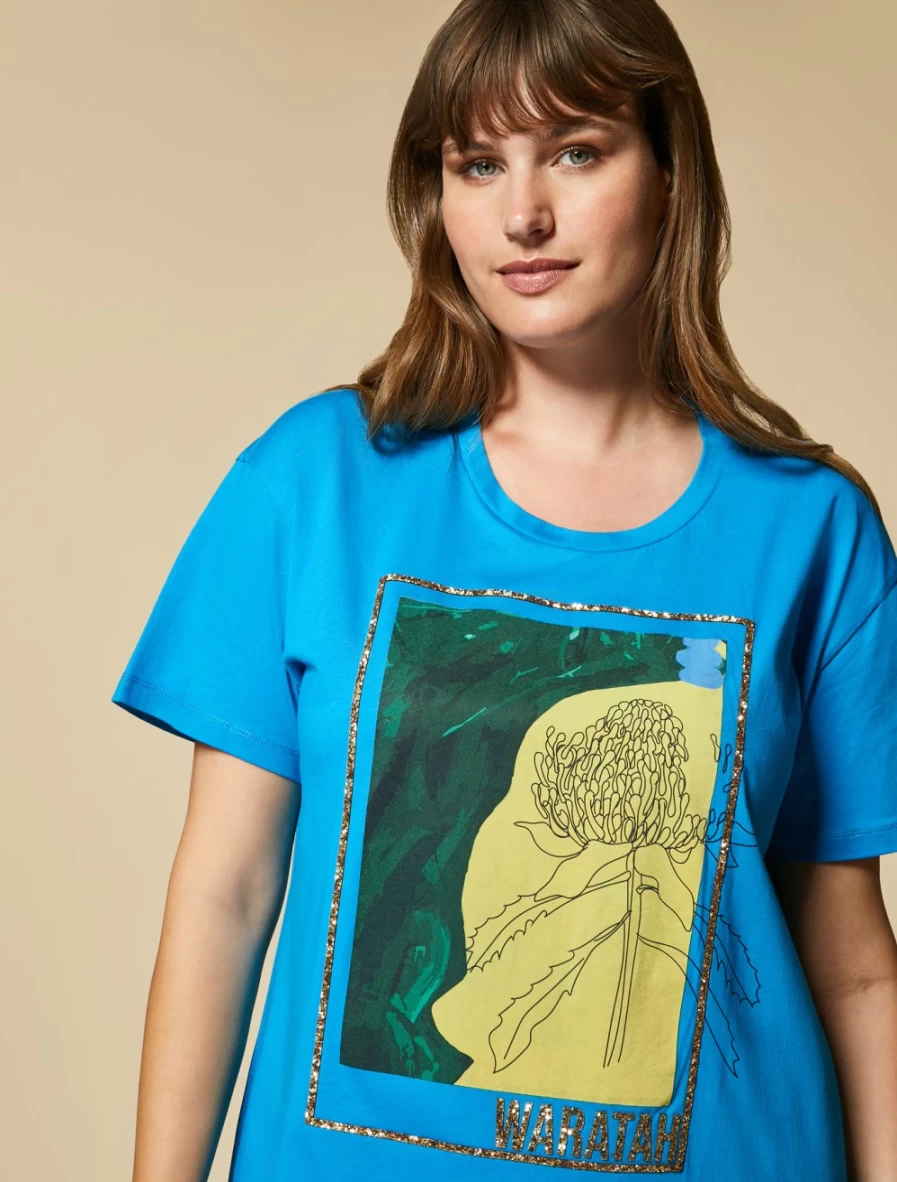 Marina Rinaldi Women's Turquoise Jersey Dress - Elegant Comfort Fit for Everyday Wear