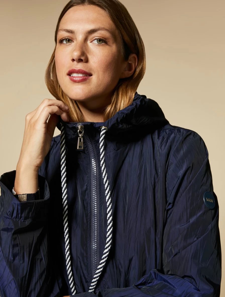Marina Rinaldi Women's Dark Navy Pleated Taffeta Raincoat