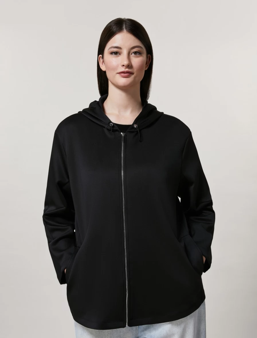 Marina Rinaldi Women's Black Scuba Sweatshirt - Comfortable & Stylish Pullover