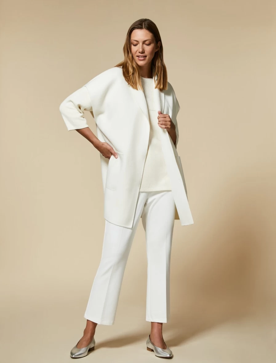 "Marina Rinaldi Women's White Cotton Sweater"