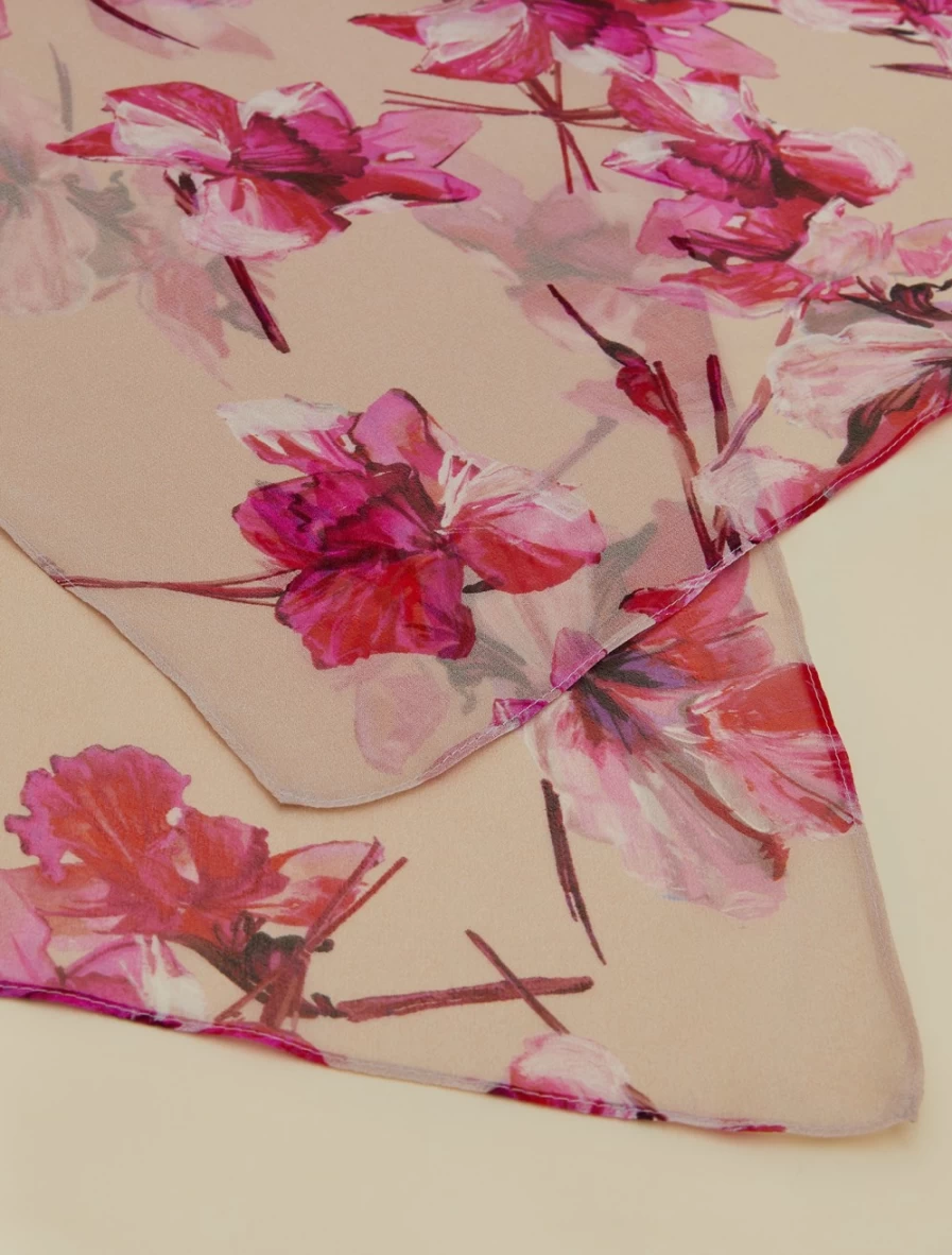 Marina Rinaldi Women's Pink Printed Silk Georgette Stole Scarf Wrap Shawl