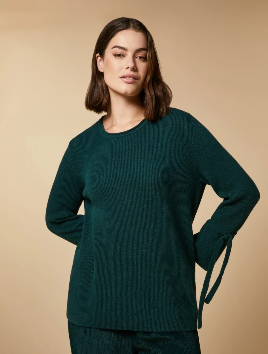 Marina Rinaldi Women's Dark Green Wool Cashmere Sweater