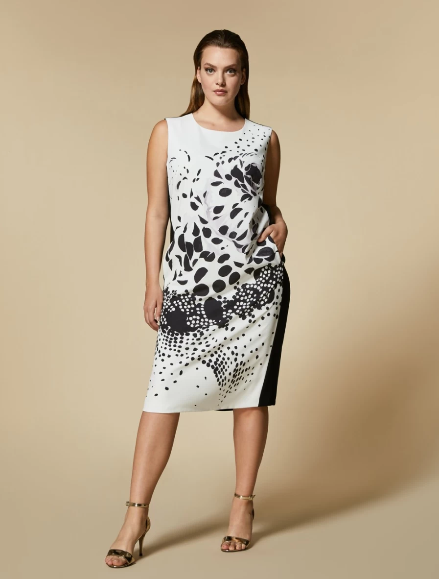 Marina Rinaldi Women's White Printed Cady Sheath Dress