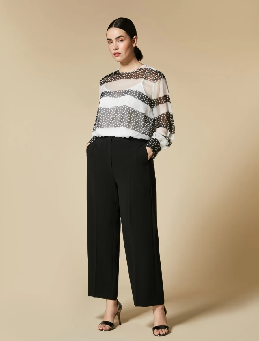 "Marina Rinaldi Women's Black Triacetate Trousers – Comfortable & Stylish"