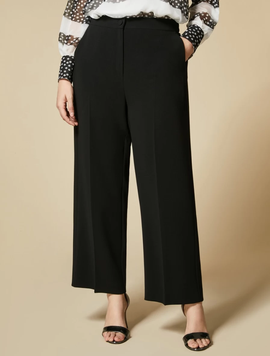 "Marina Rinaldi Women's Black Triacetate Trousers – Comfortable & Stylish"