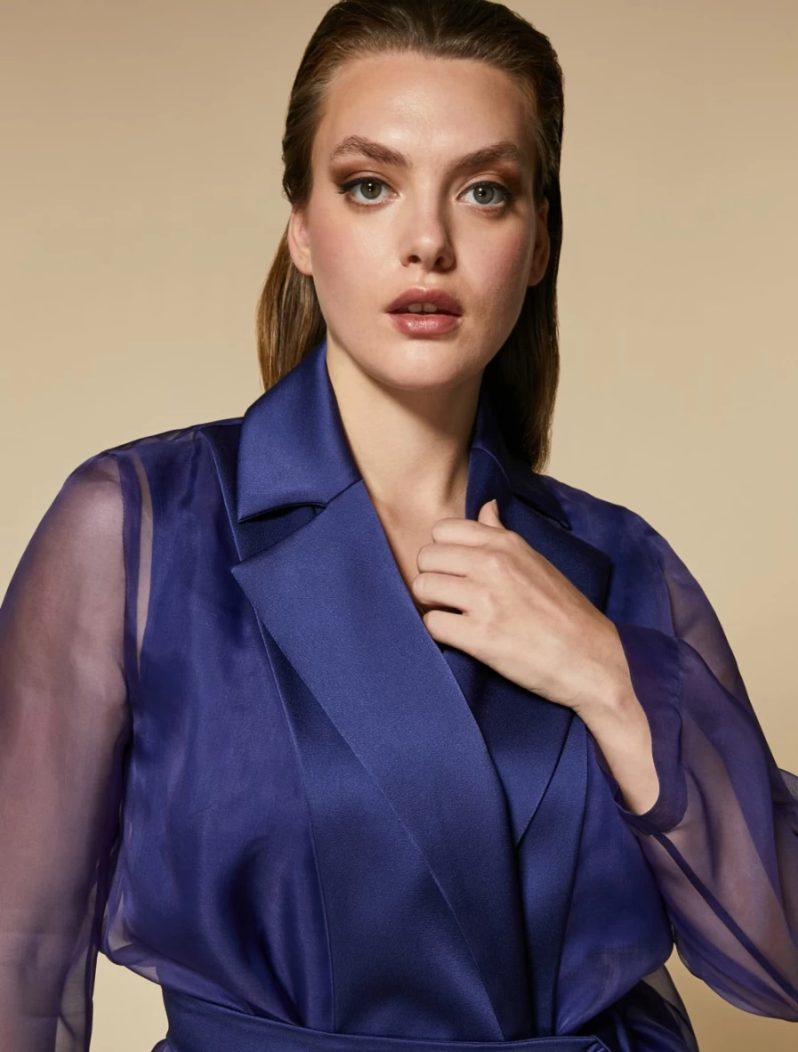 Marina Rinaldi Women's Purple Pure Silk Organza Tunic