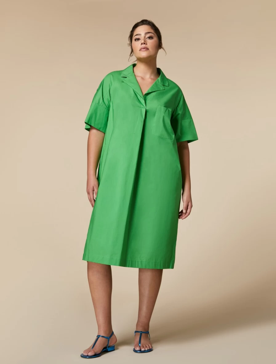 Marina Rinaldi Women's Green Cotton Poplin Dress