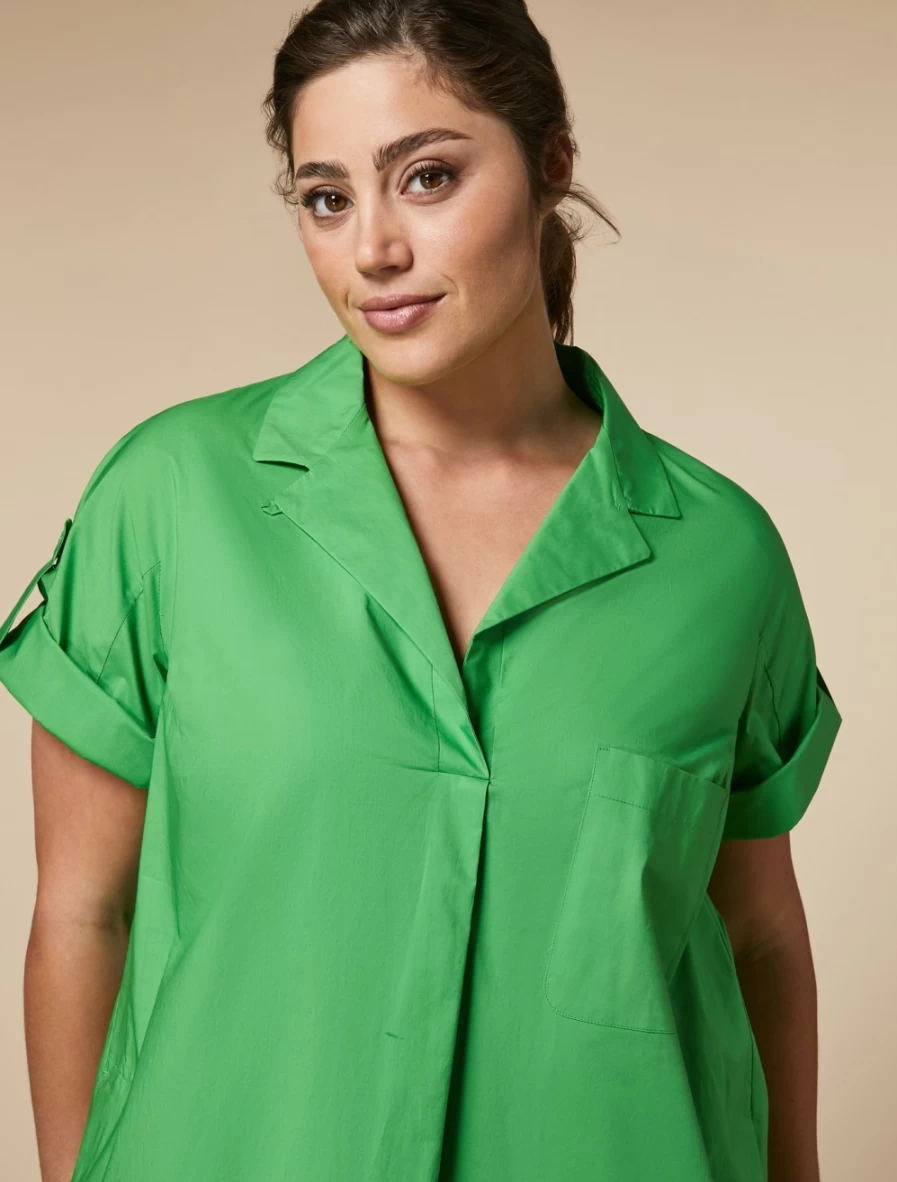 Marina Rinaldi Women's Green Cotton Poplin Dress