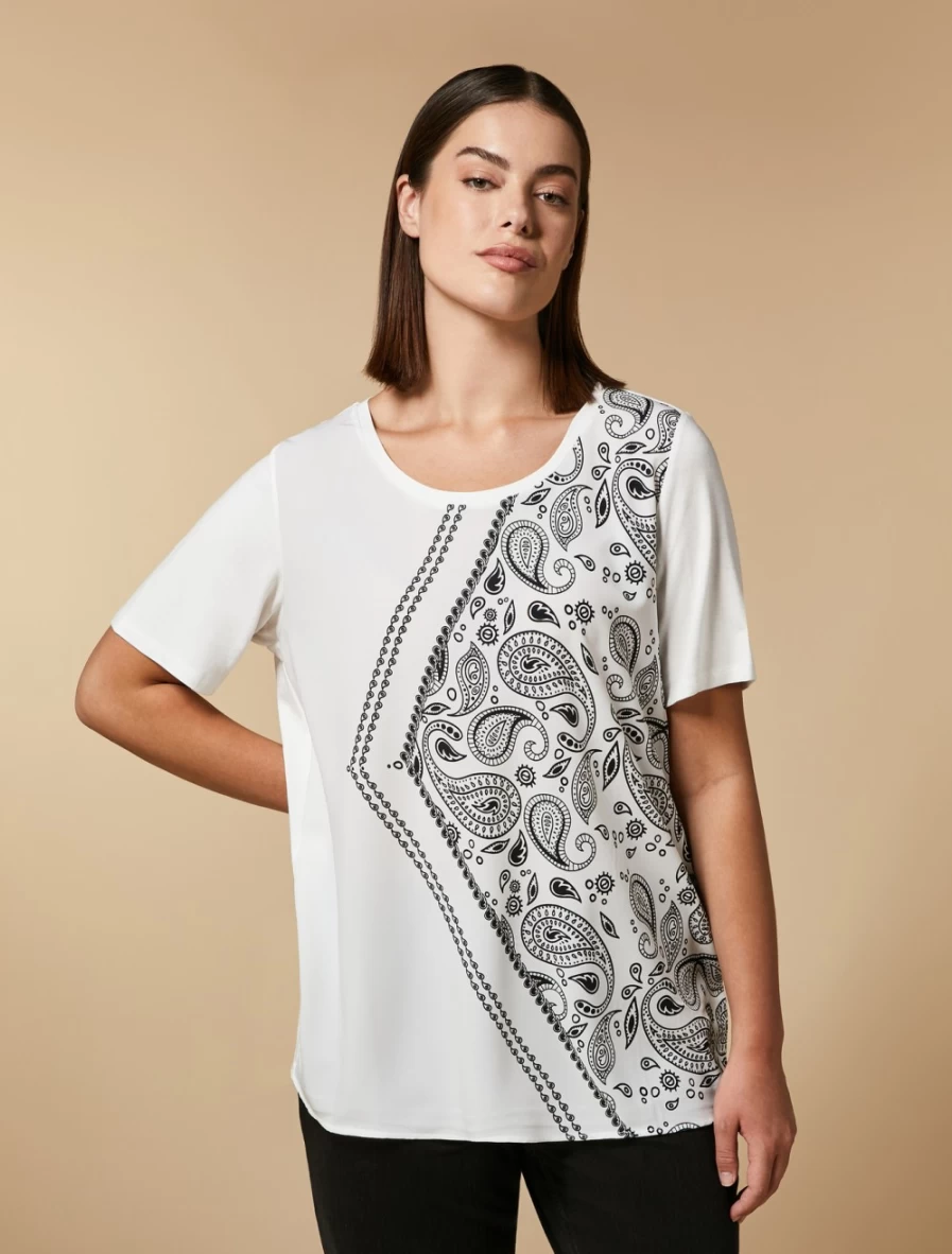 Marina Rinaldi Women's White Print-Embellished Jersey T-Shirt