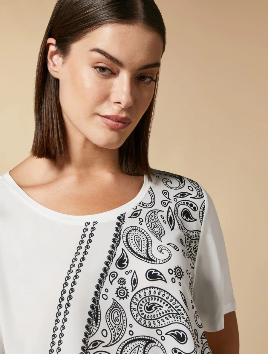 Marina Rinaldi Women's White Print-Embellished Jersey T-Shirt